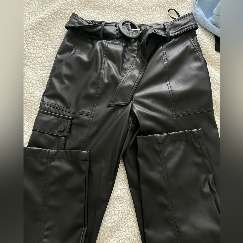Karl Lagerfeld faux leather cargo pants
